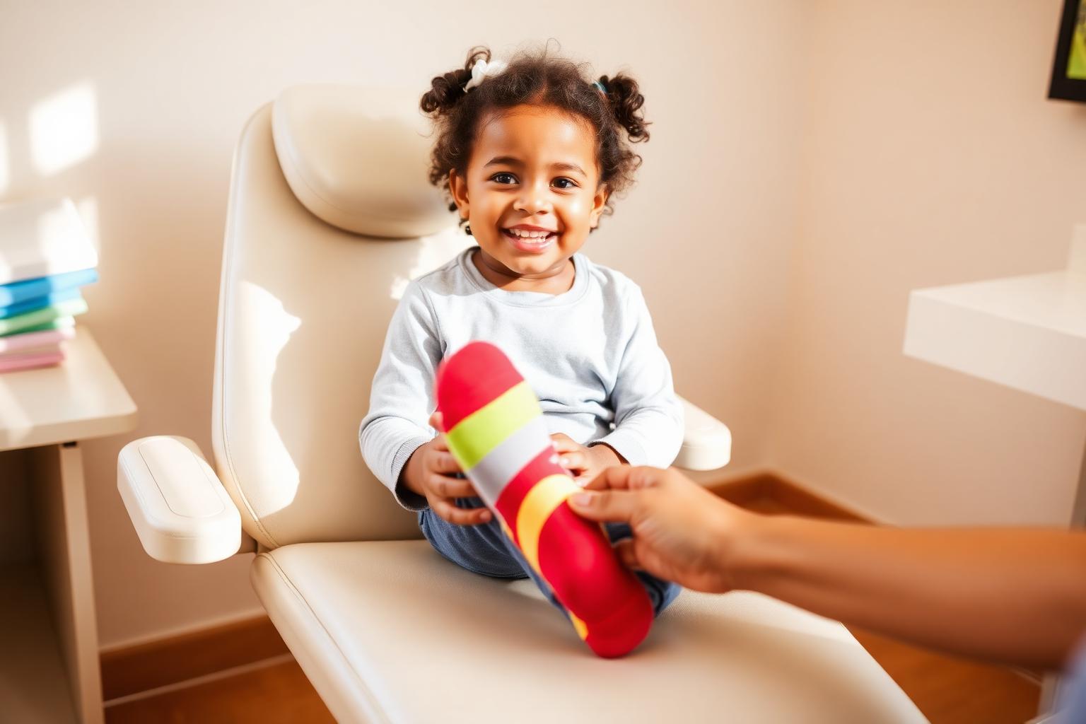 Smiling child during a friendly podiatry assessment at RGV Foot & Ankle Institute